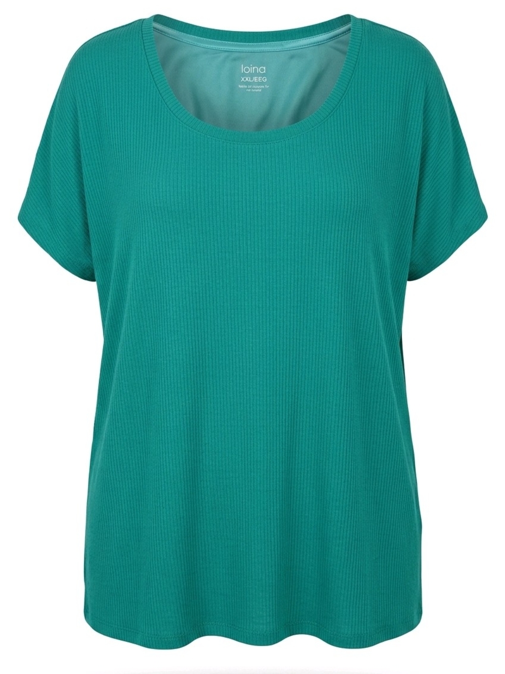 Felina Women's Teal Ribbed T-Shirt, Size XXL